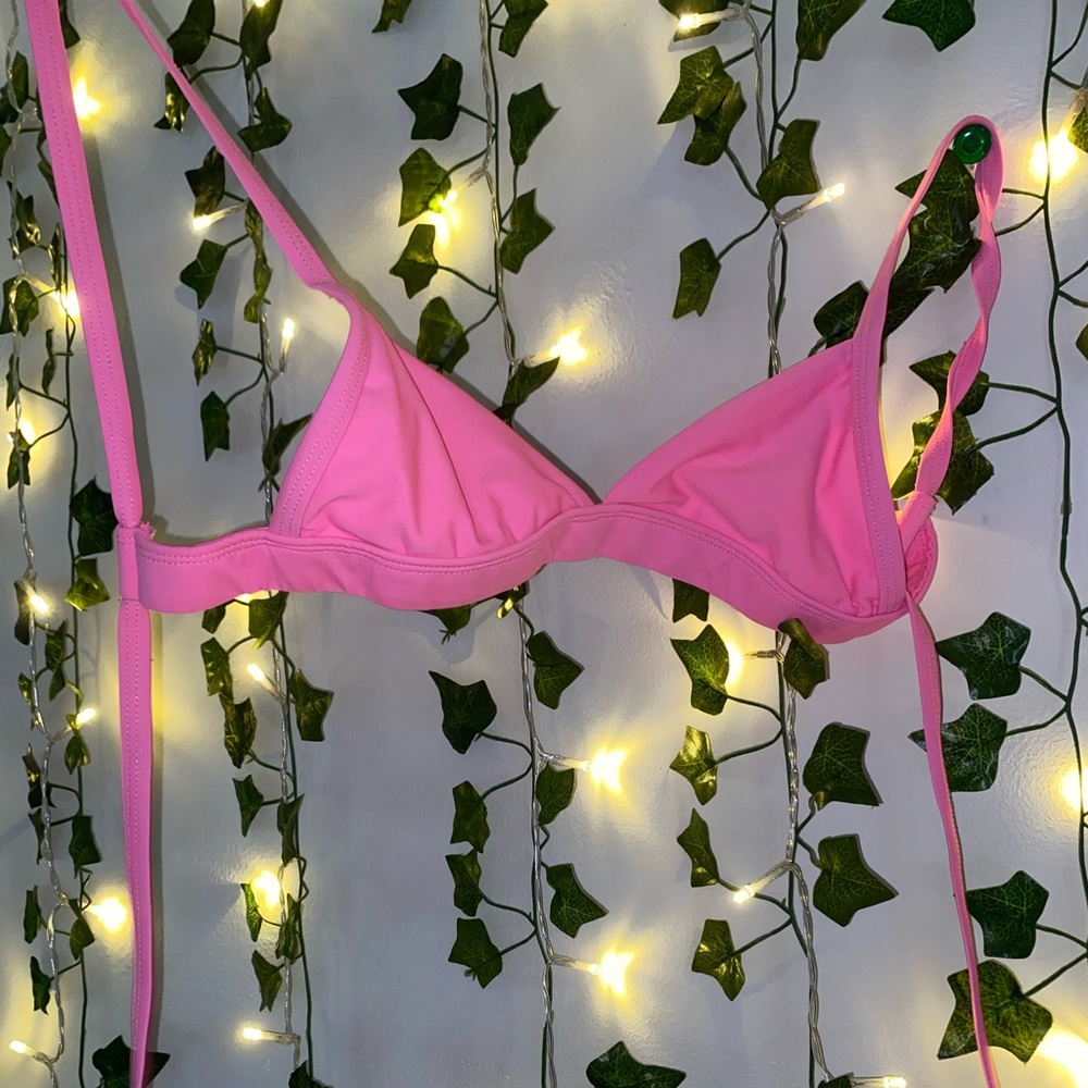 Neon pink bikini top